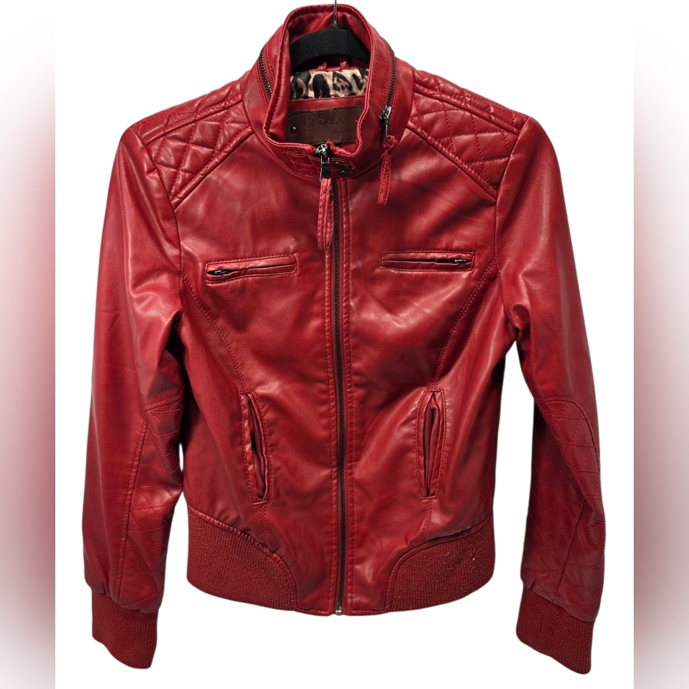 Women's Faux Leather Biker Style Jacket